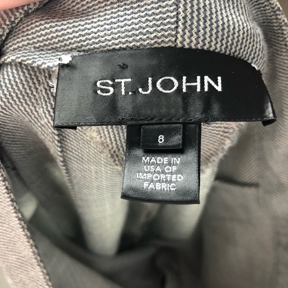 St. John Collection Gray Tweed Hook Closure Dress Pants 8 - Picture 7 of 7